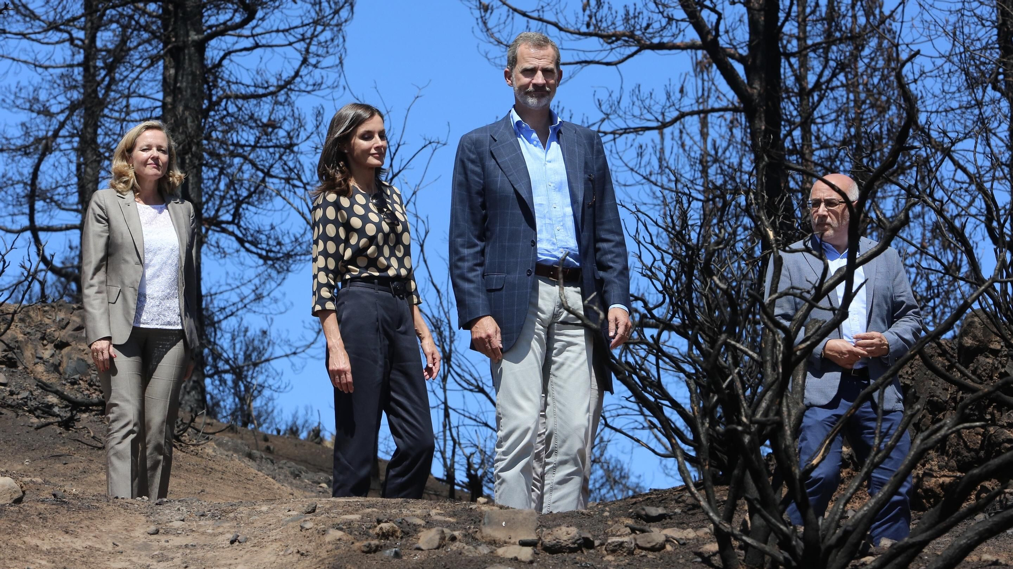 Los Reyes visitan las zonas quemadas de la cumbre de Gran Canaria