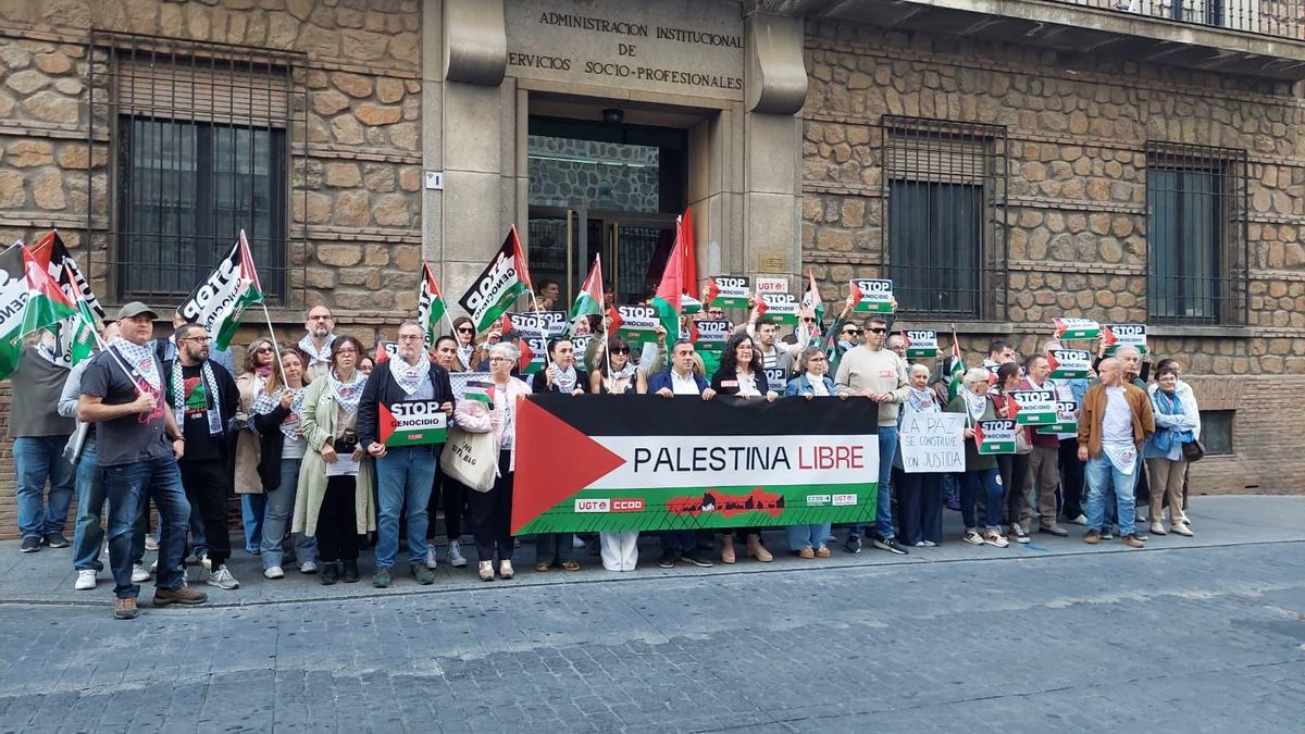 Trabajadores de toda Castilla-La Mancha salen a la calle para exigir un proceso de paz justo para el pueblo palestino