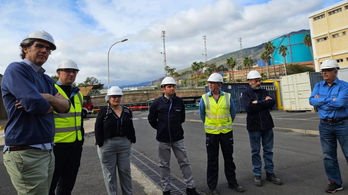 La presidenta de la Fecam y alcaldesa de Candelaria visitan las obras de desmantelamiento de la central de Endesa en Las Caletillas.