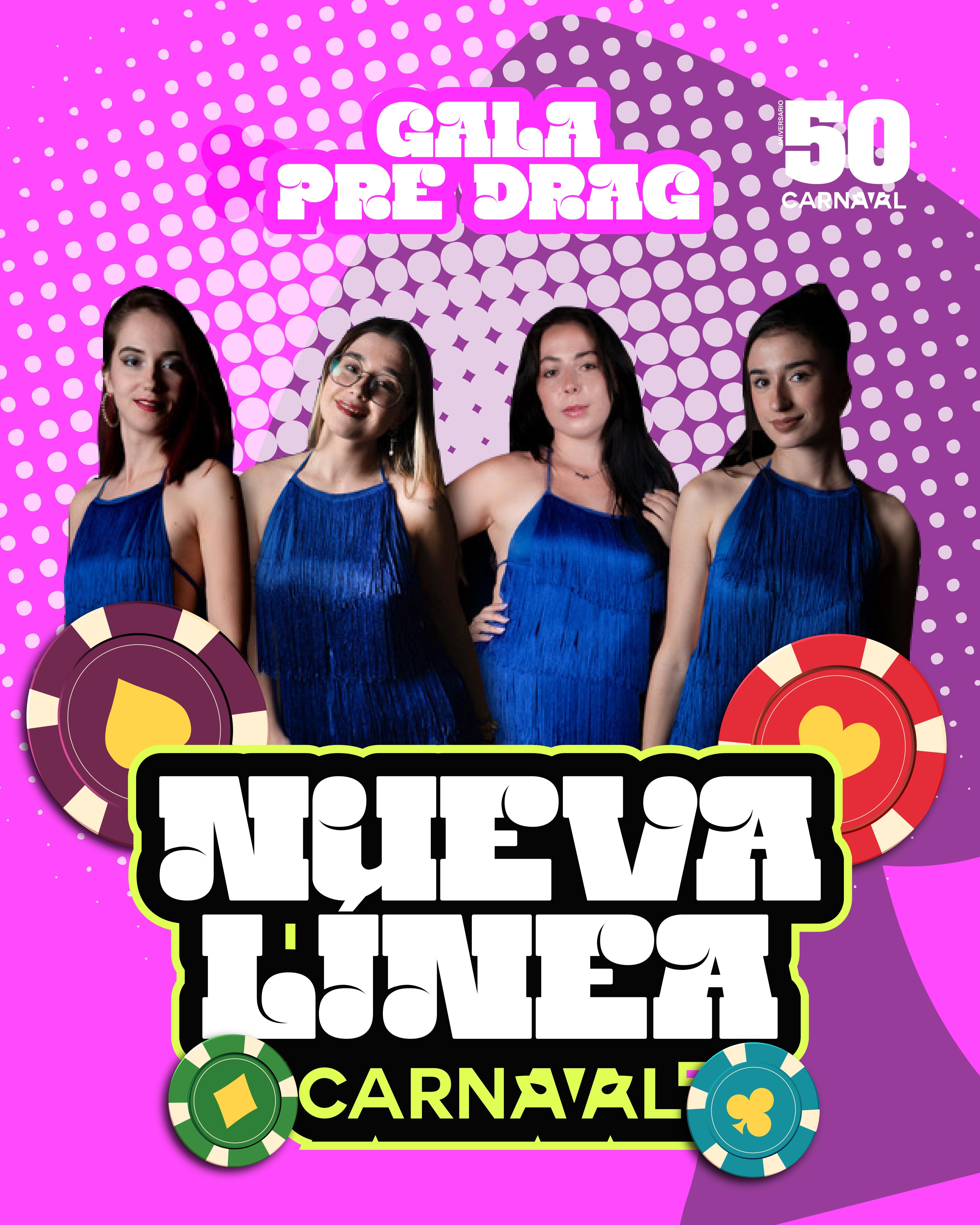 Cartel de la actuación de la orquesta Nueva Línea en el Carnaval de Las Palmas de Gran Canaria.