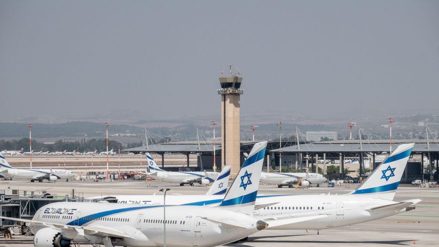 Aviones de la aerolínea israelí El Al en el aeropuerto de Tel Aviv, en una imagen de archivo