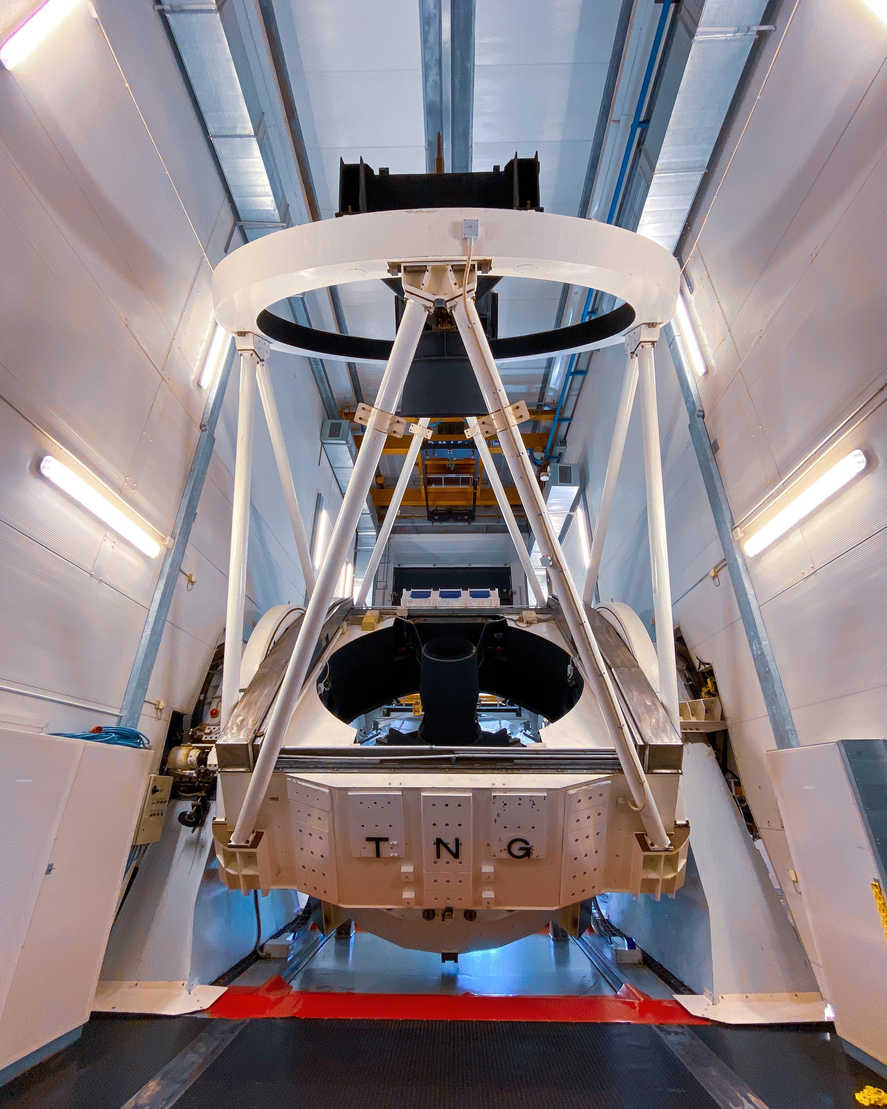 El Telescopio Nazionale Galileo del Istituto Nazionale di Astrofisica (Italia) instalado en el Roque de Los Muchachos. Créditos: J. San Juan