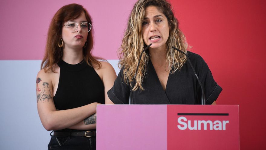 Archivo - La secretaria de Comunicación de Sumar, Elizabeth Duval, y la Secretaria de Organización de Sumar, Lara Hernández, ofrecen una rueda de prensa con motivo del comienzo del curso político, en el Espacio Rastro, a 2 de septiembre de 2024, en Madrid