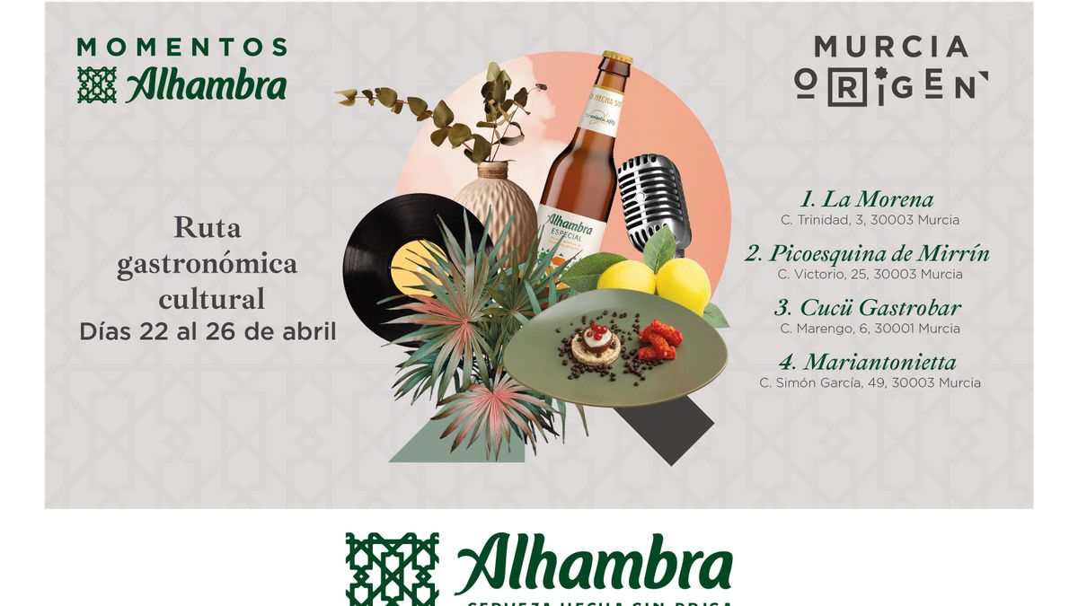 Cervezas Alhambra y Murcia Origen presentan la ‘Ruta LUX’, un recorrido gastrocultural por Santa Eulalia
