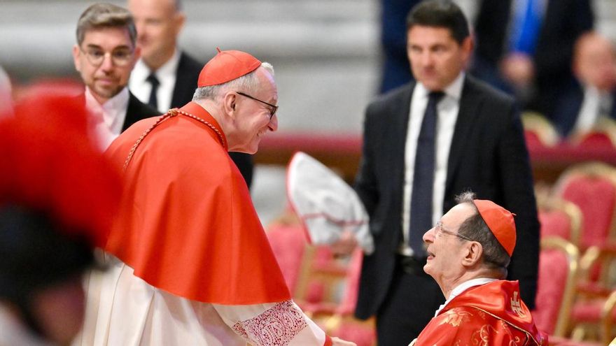 El cardenal Pietro Parolin, durante la misa de este miércoles