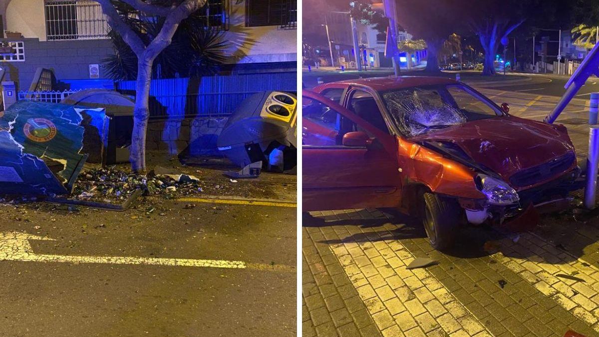 Imágenes del accidente ocurrido la noche del jueves en Santa Cruz de Tenerife