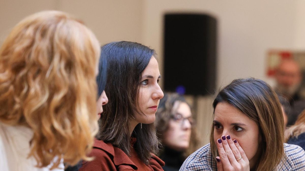 Archivo - Las dirigentes de Podemos Lilith Verstrynge, Ione Belarra e Irene Montero