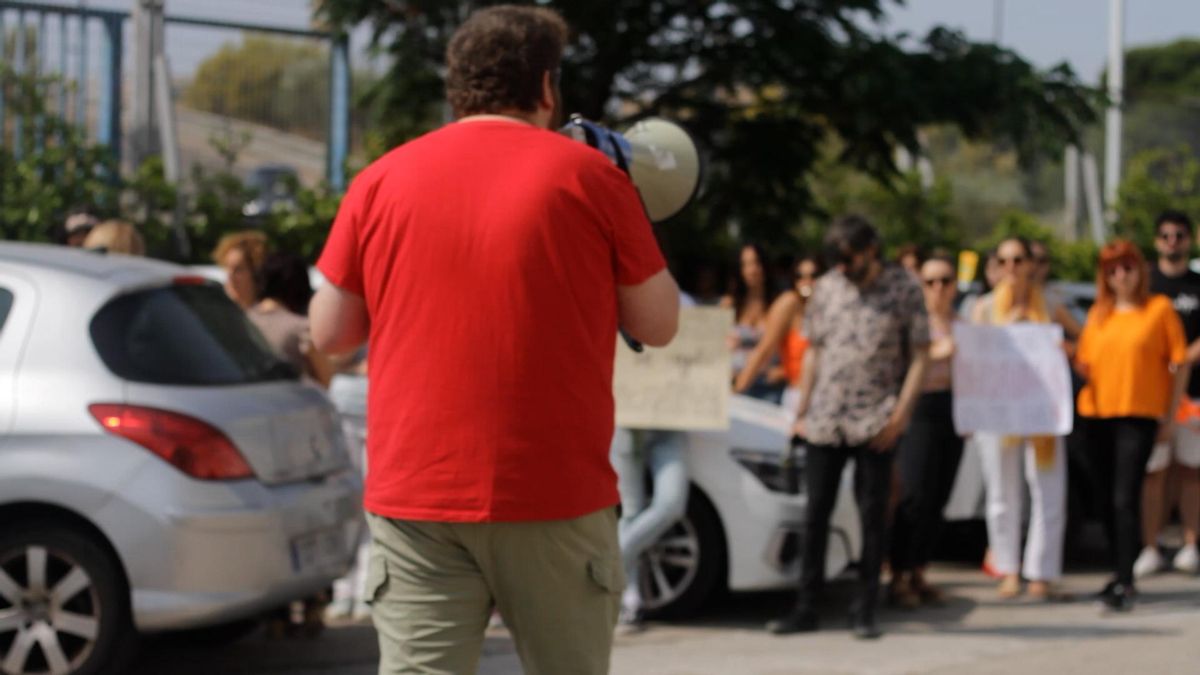 Protestas en Zaragoza de la plantilla de MasterD por la supresión del incentivo por beneficios a la plantilla.