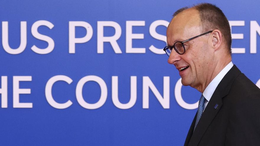 El canciller alemán, Friedrich Merz, durante la última cumbre de líderes de la Unión Europea y socios regionales en Nicosia (Chipre).