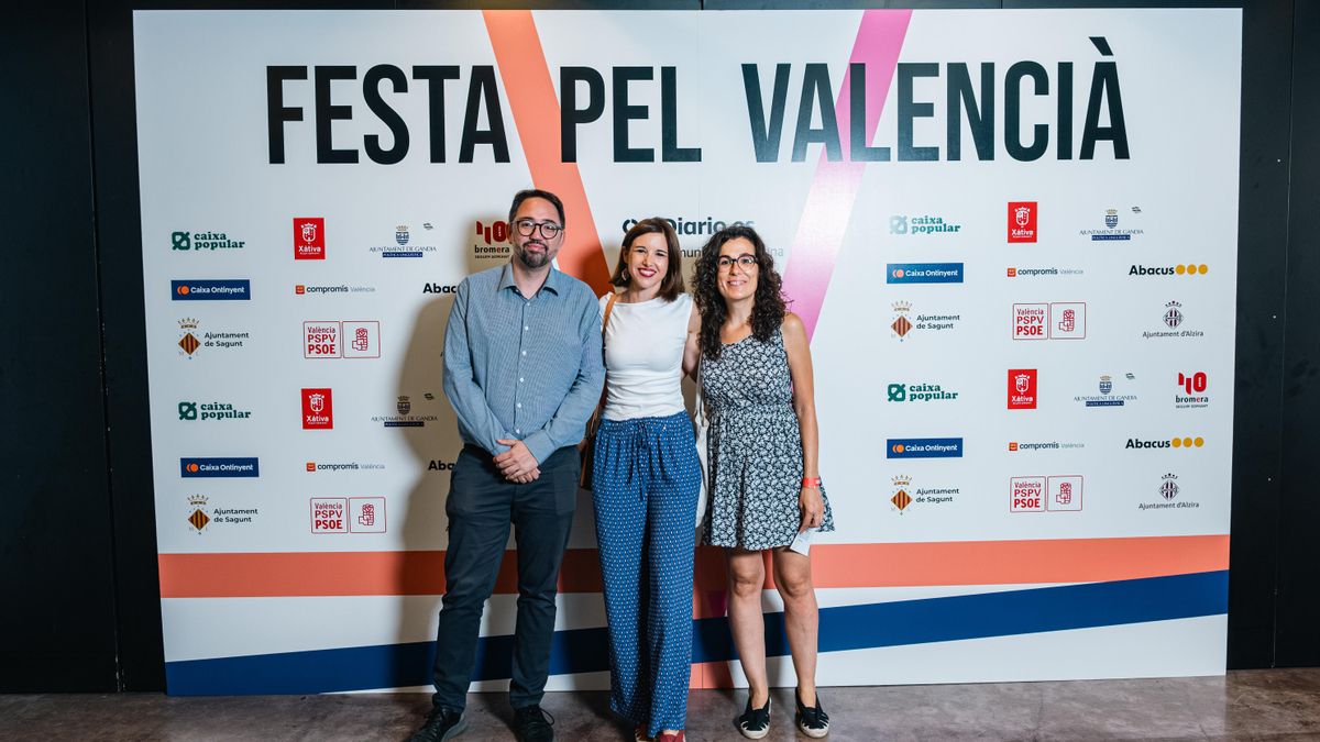 Francesc Felipe, Violeta Tena i Lorena Escandell, a la I Festa pel Valencià d'elDiario.es.