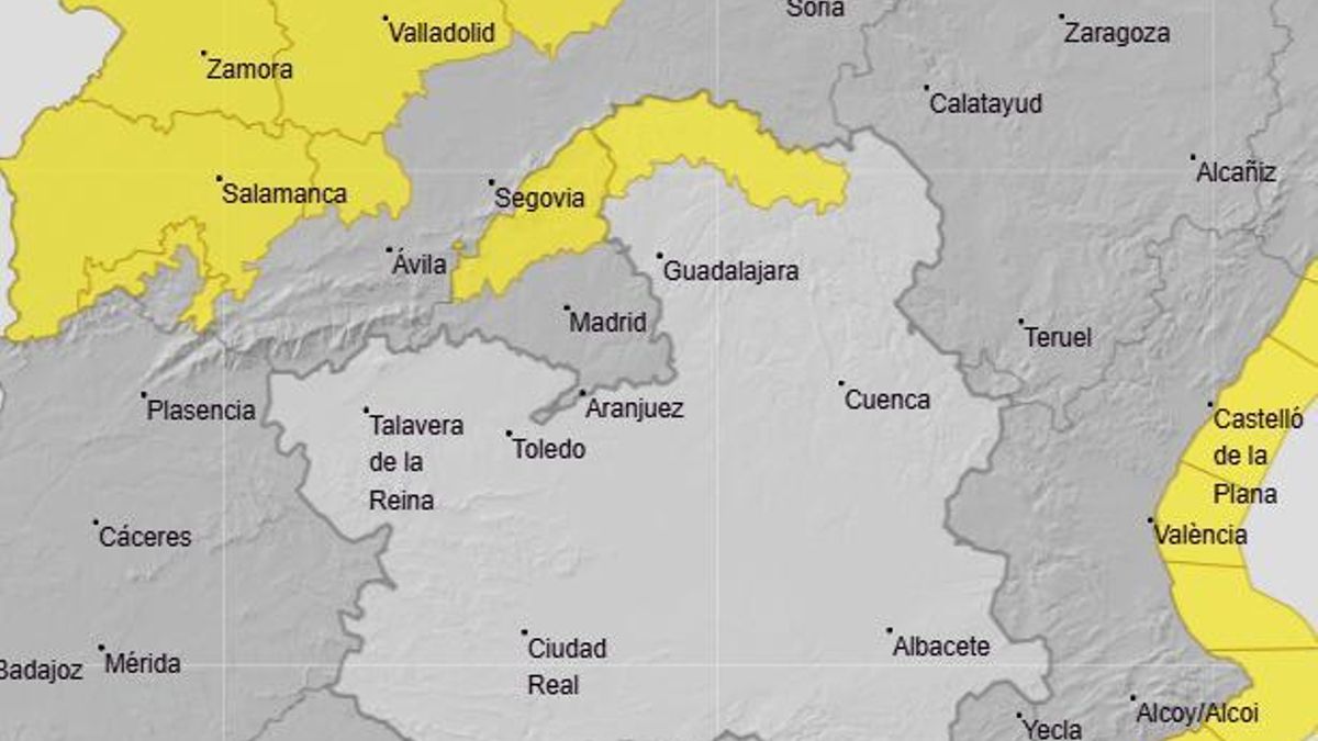 La AEMET activa el aviso amarillo por nieve en la Serranía de Guadalajara