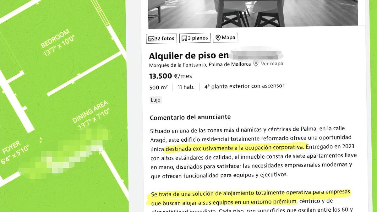 Edificios enteros por 13.500 euros al mes “solo para empresas”: la nueva fórmula del negocio inmobiliario en Balears