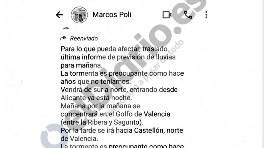 "La tormenta es preocupante como hace años que no teníamos": whatsapps la víspera de la dana de un jefe de Policía Local