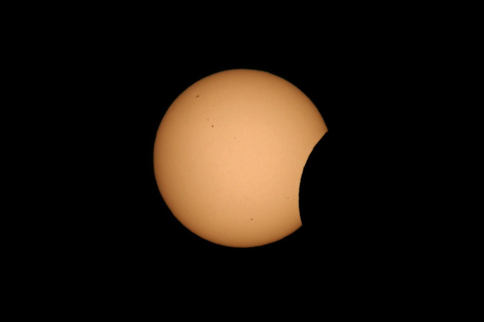 Imagen del eclipse  solar parcial  captada desde Argual  (Los Llanos de Aridane).
