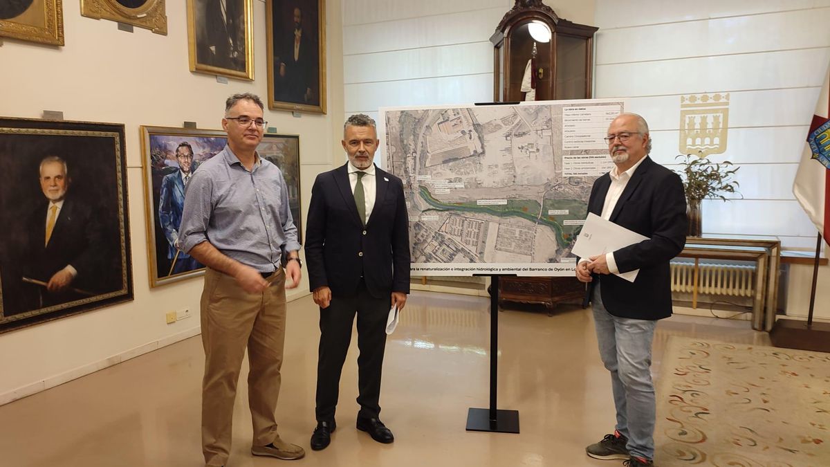 El alcalde de Logroño presenta la obra del barranco de Oyón