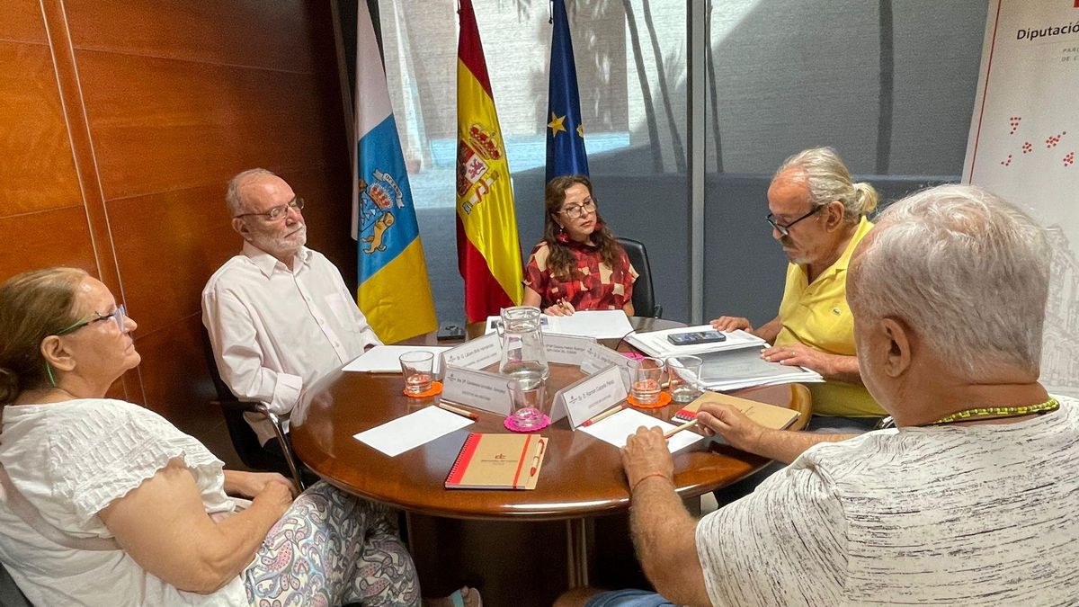 La diputada del común, Lola Padrón, durante su reunión con la comisión en Canarias del Colectivo Sin Identidad