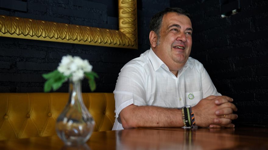 Ernesto Gasco durante la entrevista con elDiario.es