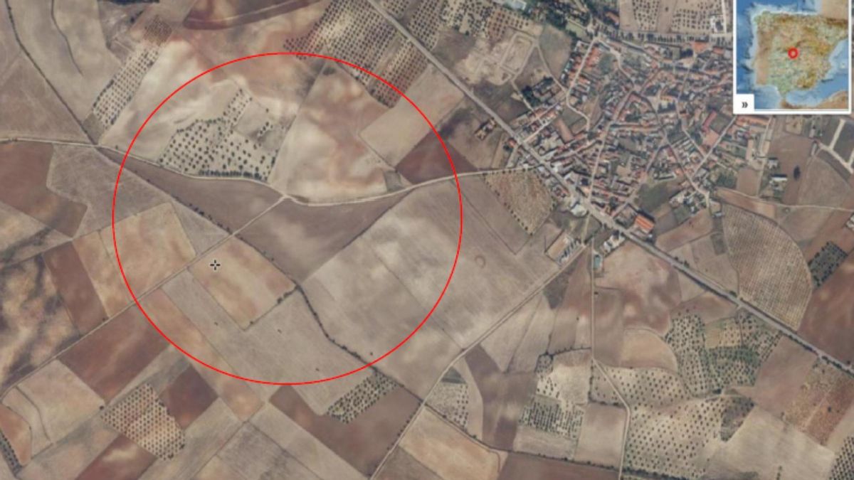 Localización del paraje Los Parrales, junto al municipio toledano de Los Cerralbos.