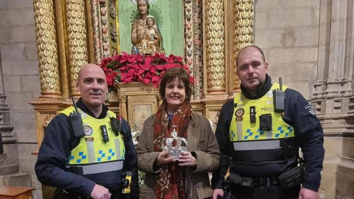 La Policía de Logroño recupera la corona del Niño Jesús robada en Nochevieja en la iglesia de Santiago