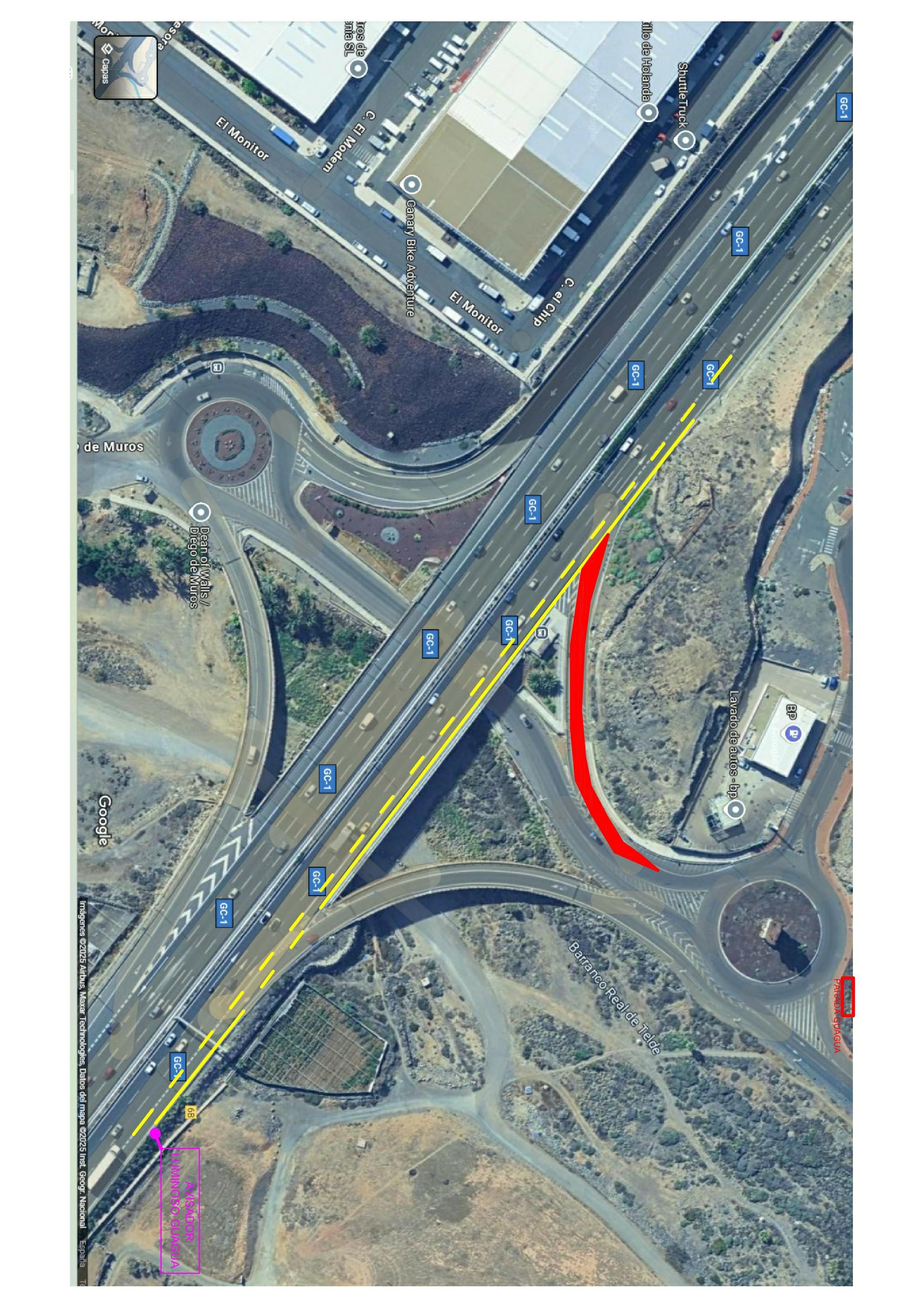 El Cabildo inicia este domingo la reordenación de la GC-1 a la altura de Las Terrazas para mejorar la fluidez de la vía.