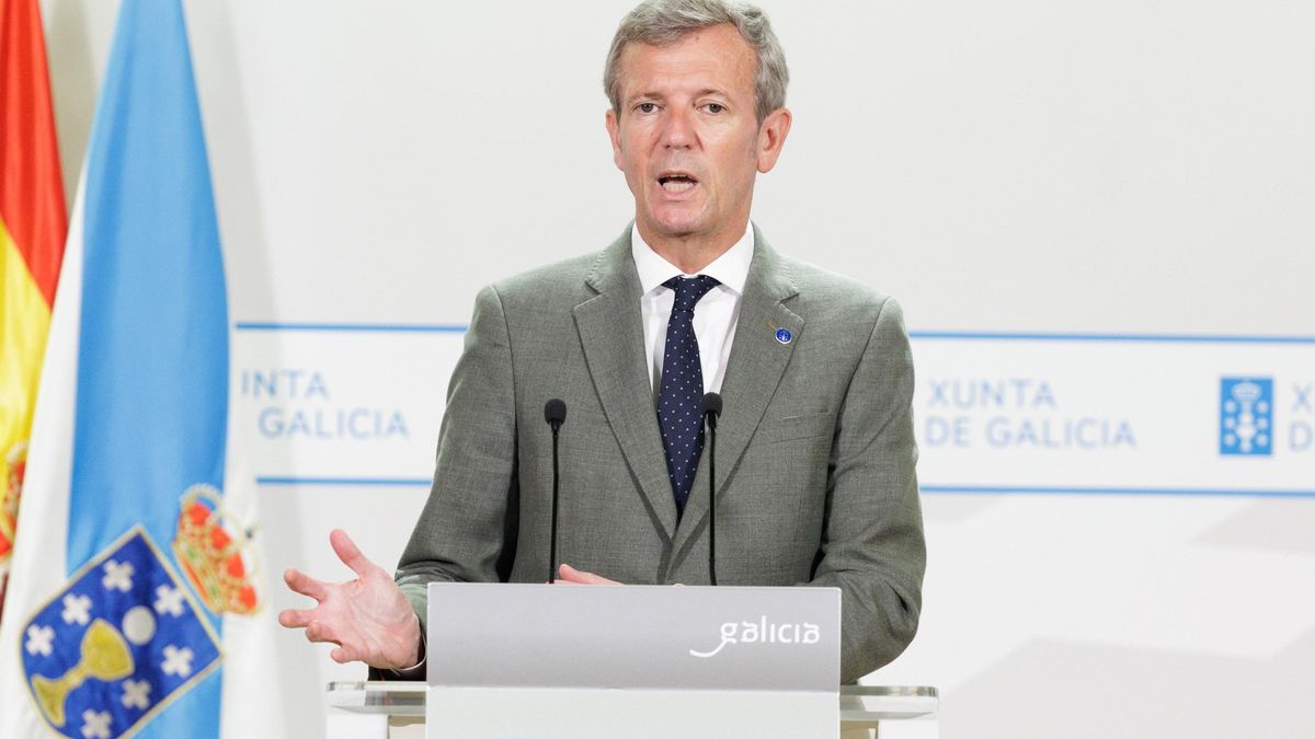 El presidente de la Xunta de Galicia, Alfonso Rueda, en la comparecencia posterior a la reunión del Consello