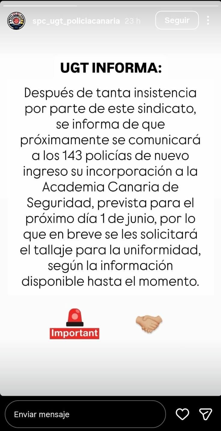 La cuenta de Instagram que ha adelantado información que los aspirantes a la Policía Canaria consideran privilegiada.