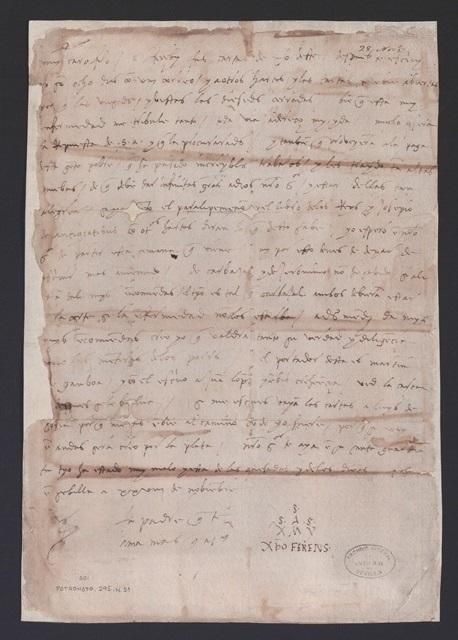 Carta de Cristóbal Colón a su hijo Diego.
