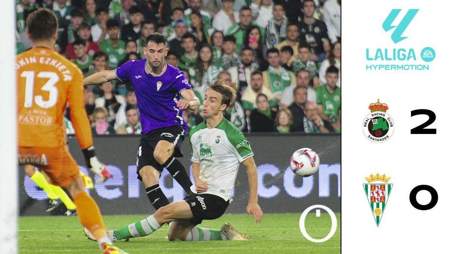 El Córdoba CF cae de manera justa ante el Racing de Santander