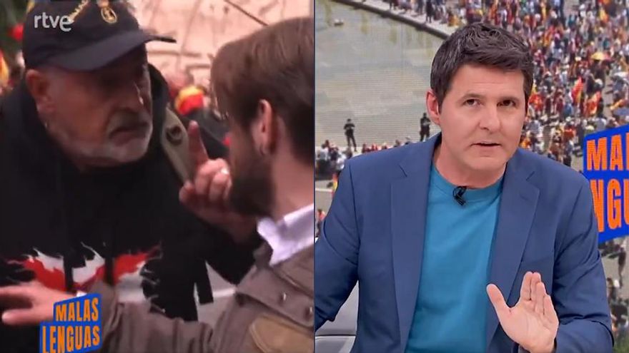 Cintora denuncia otro acoso y agresión a un equipo de 'Malas lenguas' en la manifestación contra Pedro Sánchez