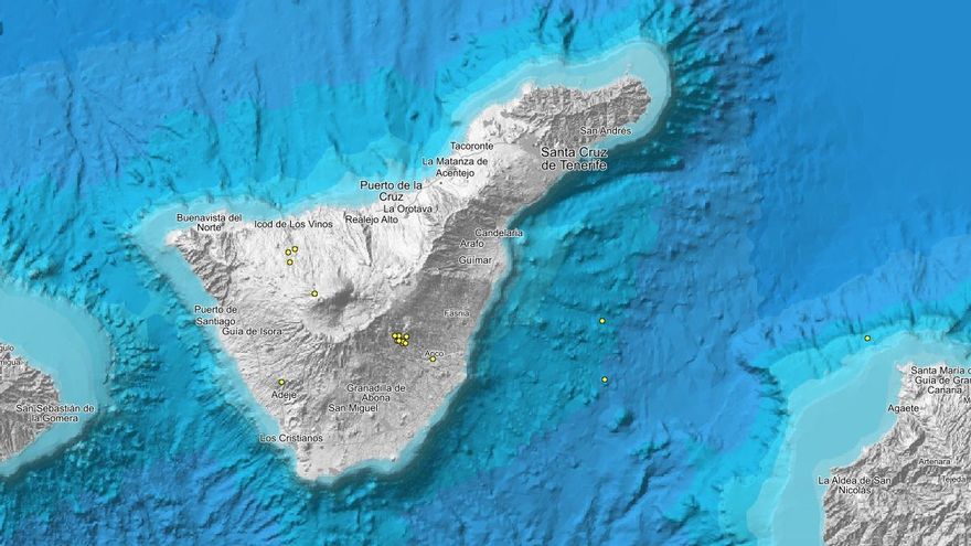 Localizados 11 terremotos en apenas dos horas en el sur de Tenerife