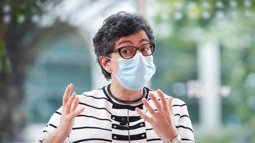 La ministra de Asuntos Exteriores, Arancha González Laya, ayer en San Sebastián. EFE/Javier Etxezarreta