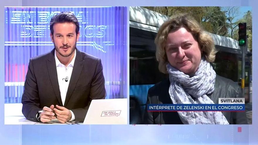 La traductora de Zelenski en el Congreso responde a las críticas: "No lloraba porque me controlaba, pero tenía ganas"