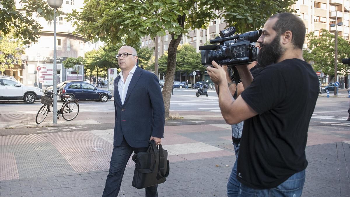 Alfredo de Miguel, a su llegada al Palacio de Justicia en 2018