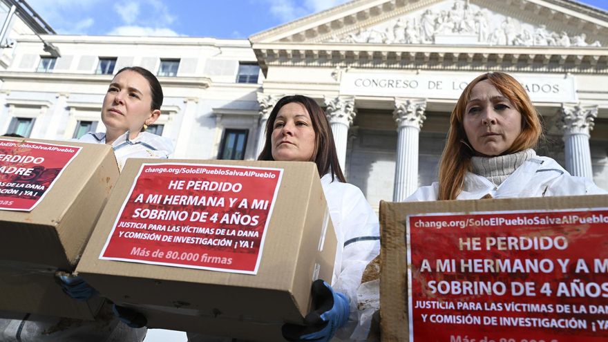 Familiares de víctimas de la dana llevan al Congreso 65.000 firmas para pedir justicia