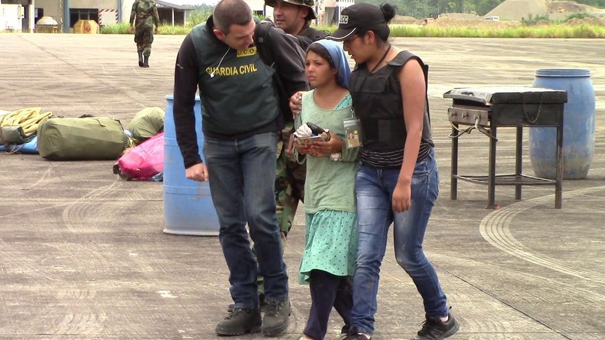 Nada Itrab, en el momento de su liberación tras nueve meses secuestrada.