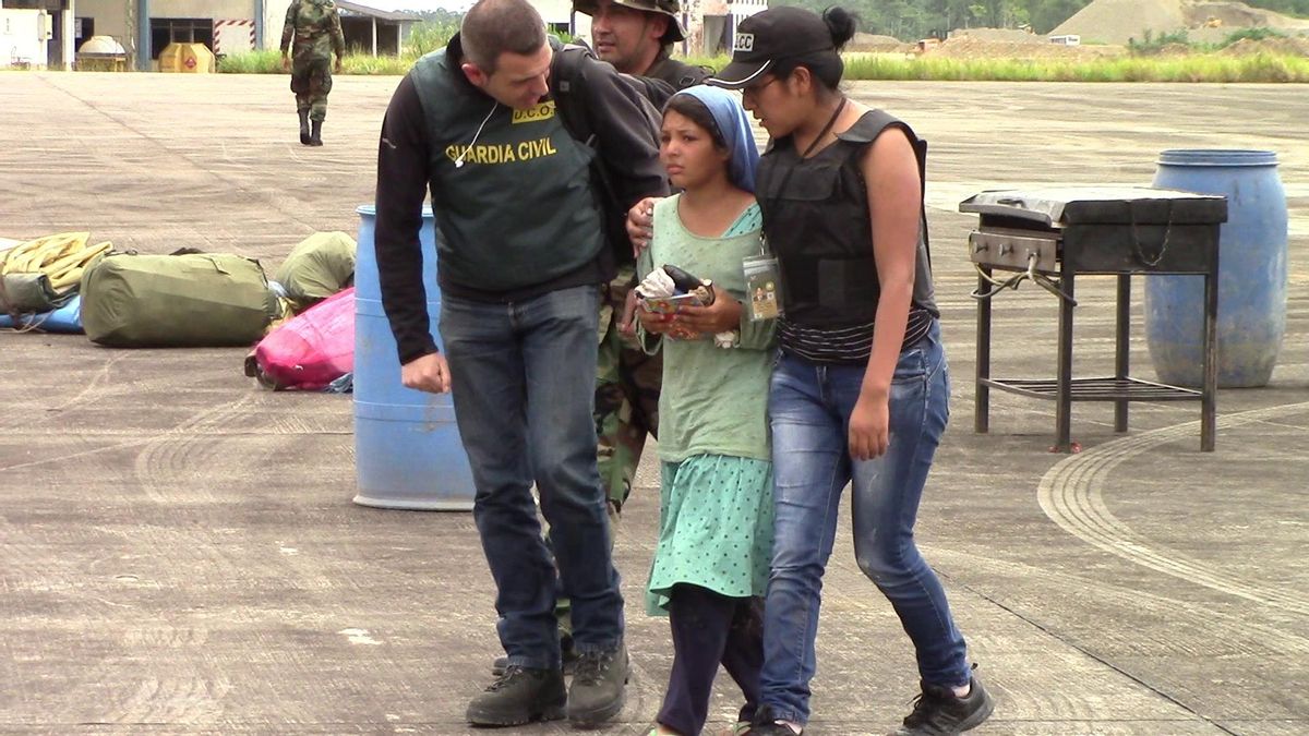 Nada Itrab, en el momento de su liberación tras nueve meses secuestrada.