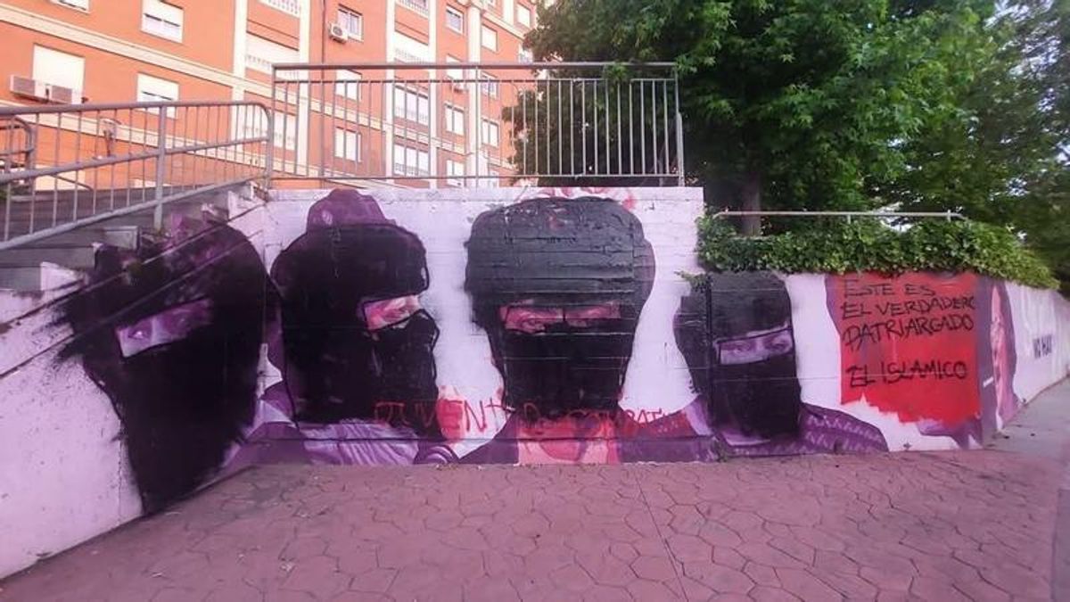 Mural feminista pintado en Getafe