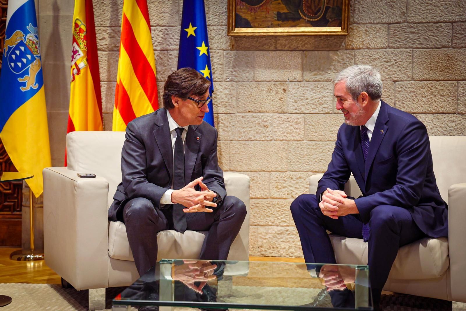 Fernando Clavijo se ha reunido en Barcelona con el presidente de la Generalitat de Catalunya, Salvador Illa.