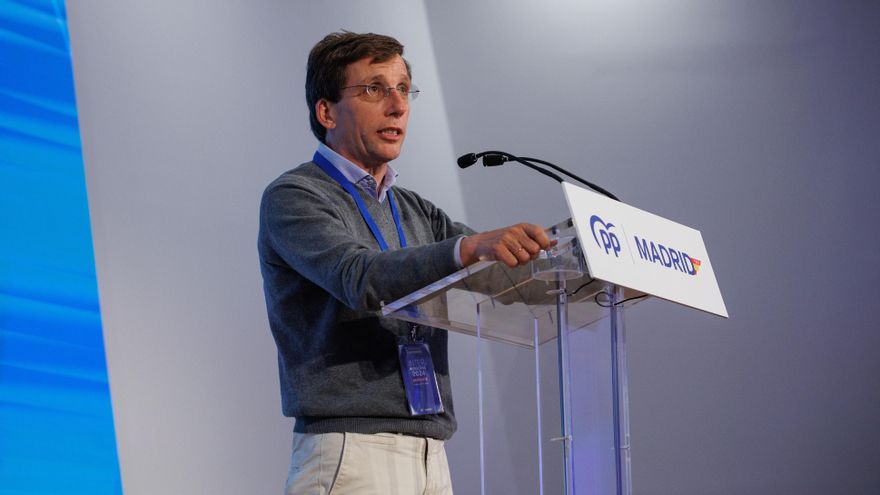 El alcalde de Madrid, José Luis Martínez-Almeida, interviene durante la inauguración de la I Intermunicipal del PP de Madrid