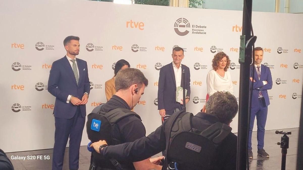 Antonio Maíllo antes del debate electoral andaluz