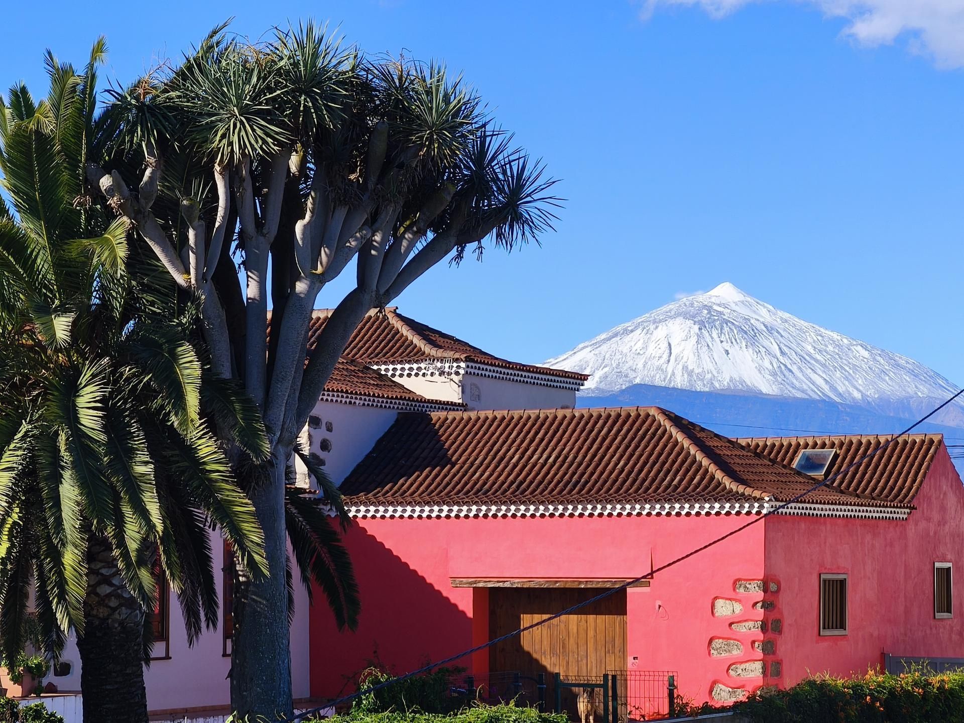 El Teide recibe la primavera con un manto de nieve, dejado por la borrasca Therese a su paso por el archipiélago canario. EFE/Andrés Campos