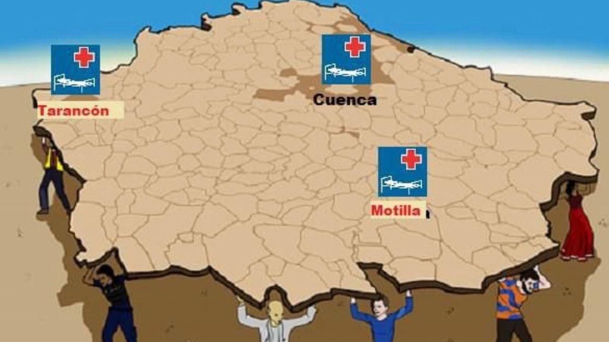 Infografía de Cuenca ahora para explicar a los ciudadanos la necesidad de distribuir la atención hospitalaria en la provincia con dos hospitales más