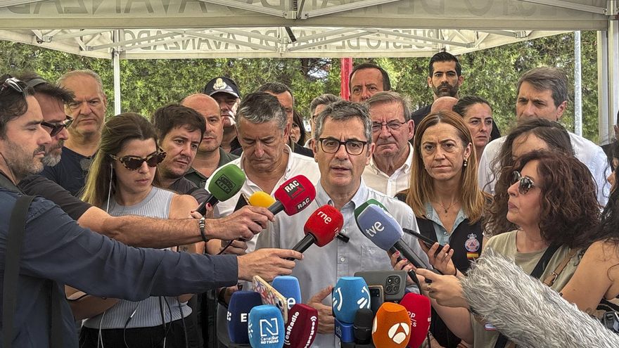Félix Bolaños, en declaraciones a los medios desde el Puesto de Mando Avanzado (PMA)