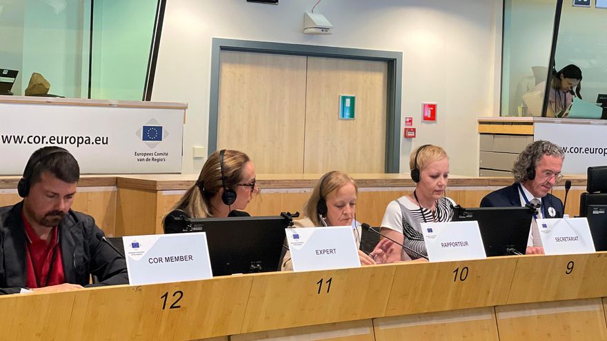 La consejera de Presidencia, Justicia, Seguridad y Simplificación Administrativa, Isabel Urrutia, asiste a la reunión del grupo Popular Europeo preparatoria de la Comisión NAT