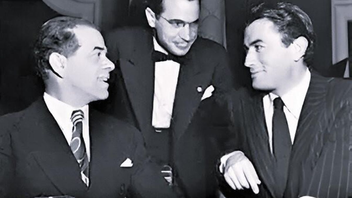 Armando del Moral con Frank Capra y Gregory Peck