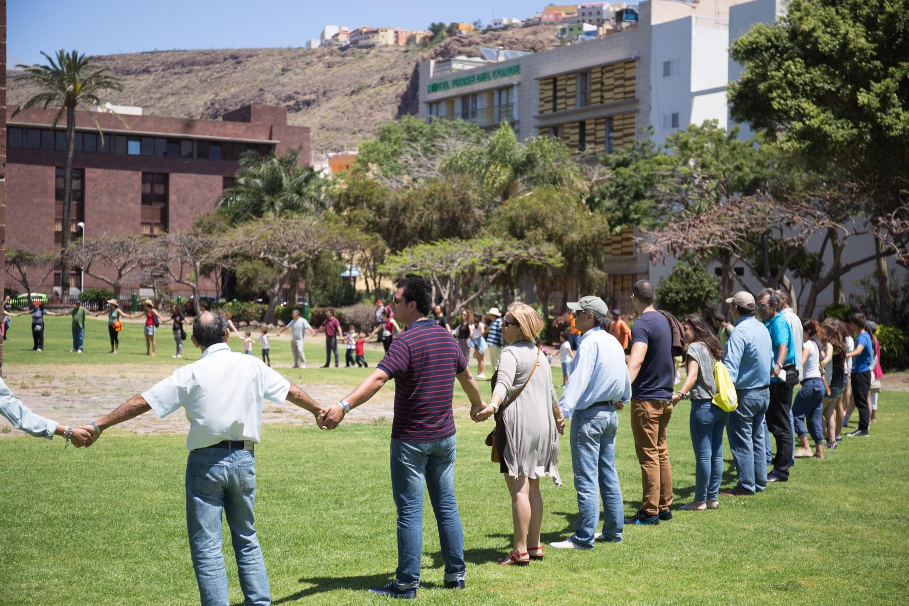 Cadena humana en La Gomera