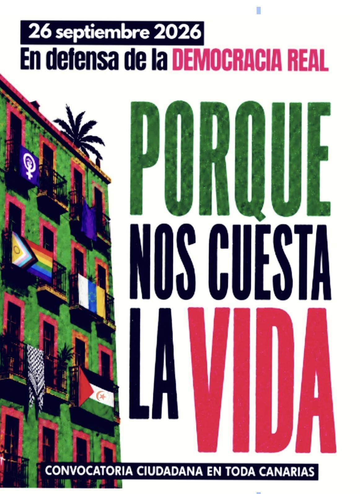 Cartel anunciador de la manifestación programada para el 26 de septiembre.
