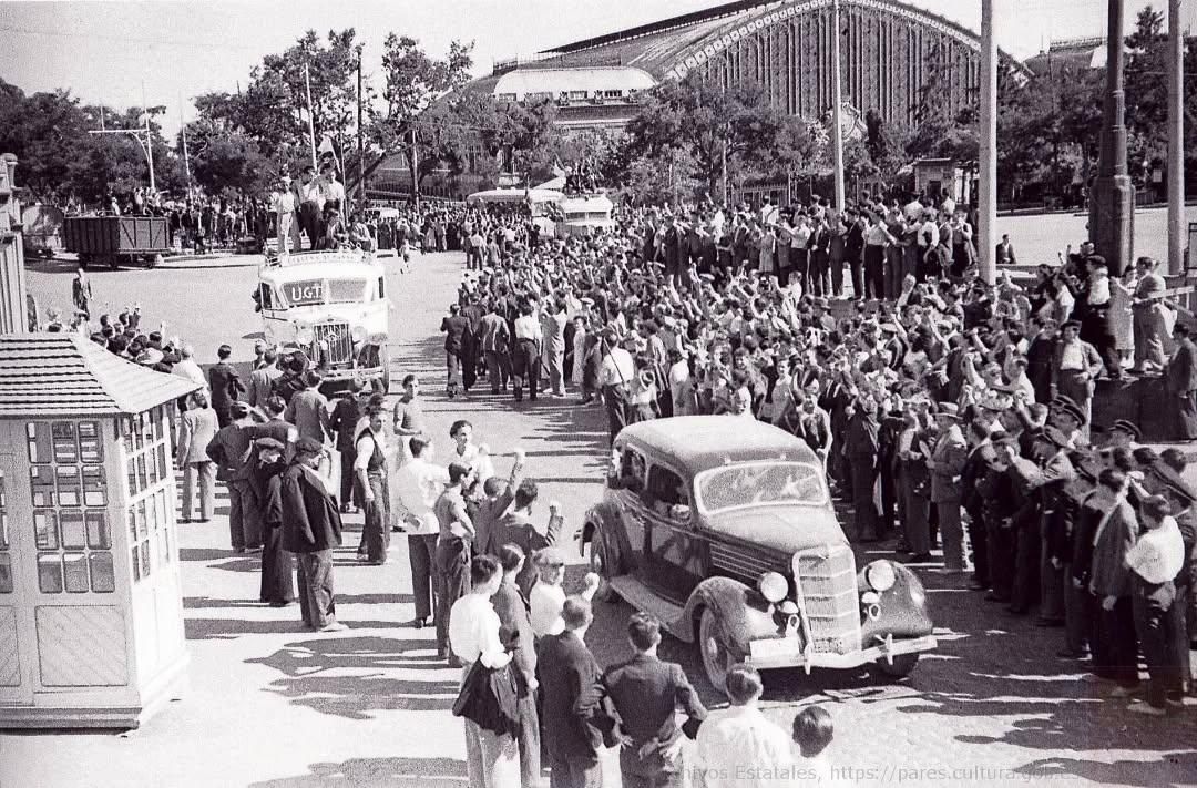 Llegada milicianos de Tarancón a Madrid finales de julio 1936