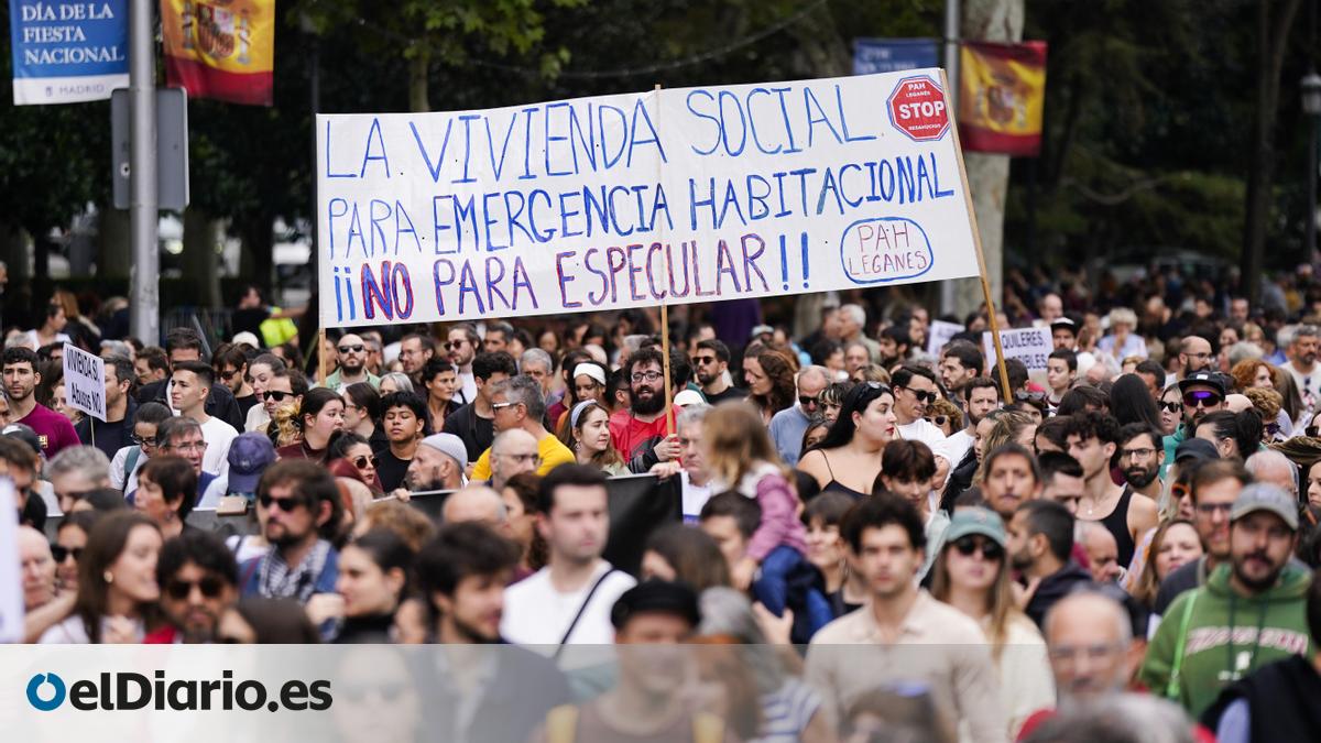 Las imágenes de la manifestación contra la crisis de la vivienda en Madrid
