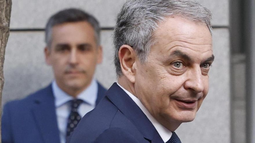 El expresidente del Gobierno, José Luis Rodríguez Zapatero, llega este miércoles a la Audiencia Nacional para declarar como investigado por organización criminal, tráfico de influencias y falsedad en la causa sobre el préstamo a la compañía aérea Plus Ultra.